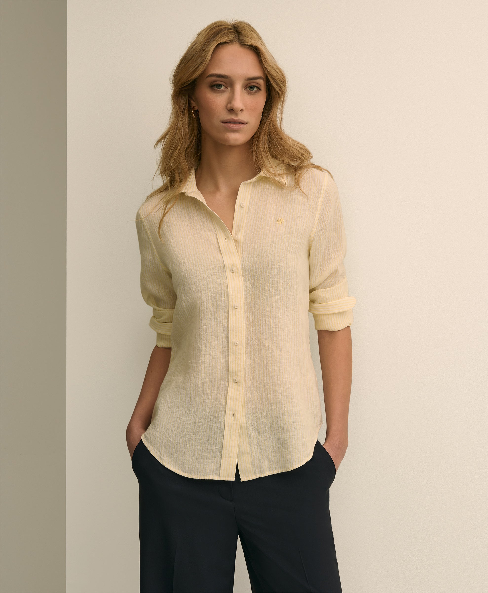 BLS LN YARN DYE STRIPE CLASSIC YELLOW/WH