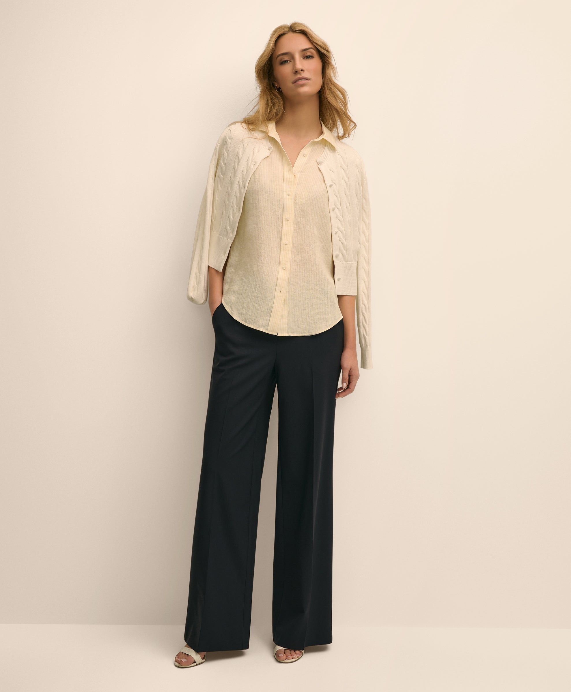 BLS LN YARN DYE STRIPE CLASSIC YELLOW/WH