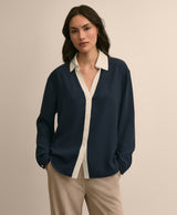 Contrast-Tipping Blouse