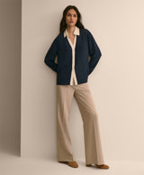 Contrast-Tipping Blouse