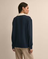 Contrast-Tipping Blouse
