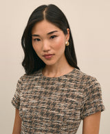 DRS KNT BCL Houndstooth tweed cream blac