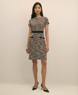 DRS KNT BCL Houndstooth tweed cream blac