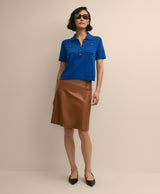 Cotton Short-Sleeve Polo Sweater