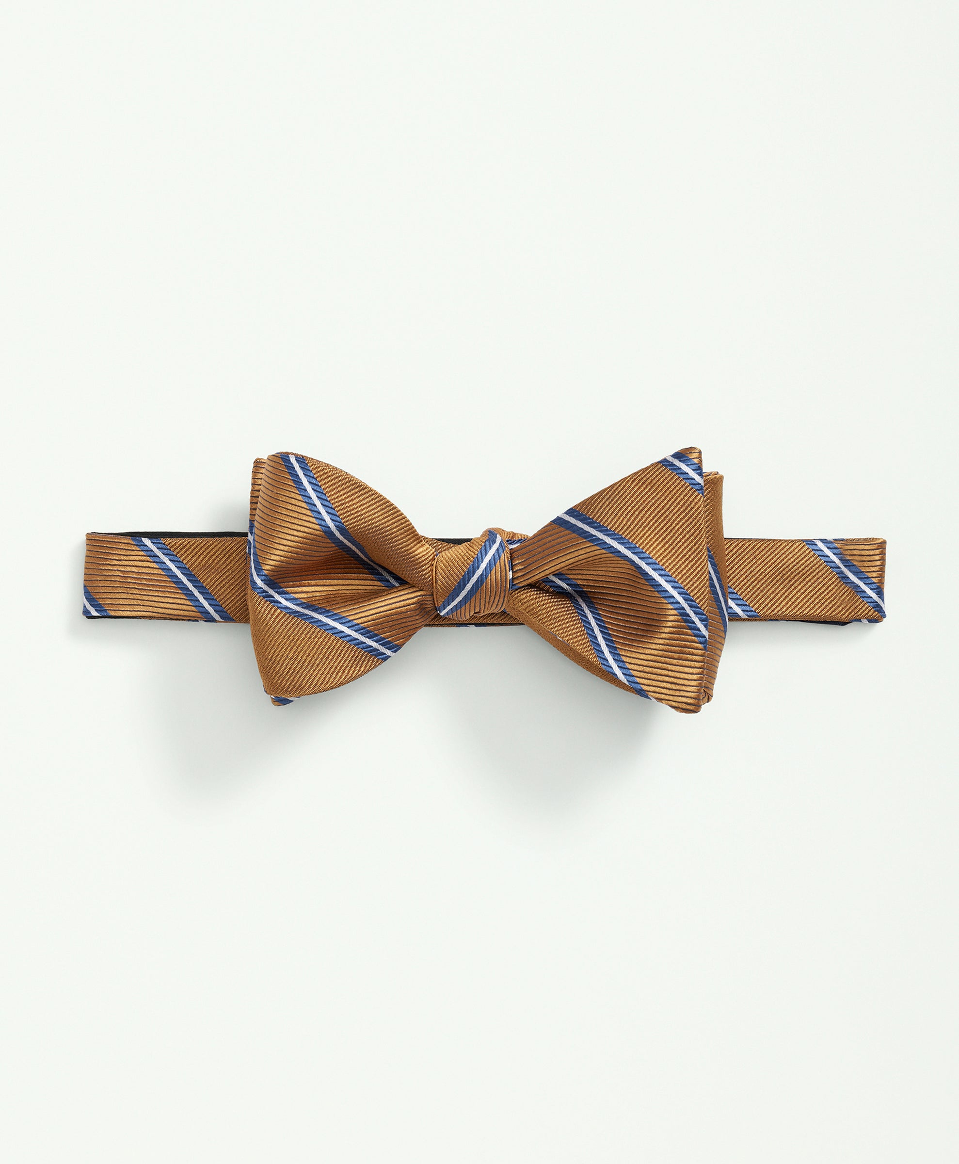 Silk Framed Rep Striped Bow Tie