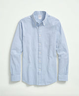 Washed Cotton Seersucker Button-Down Collar, Stripe Sport Shirt (Regular)