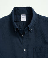 Washed Cotton Seersucker Button-Down Collar Sport Shirt (Regular)