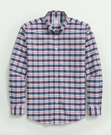 Stretch Non-Iron Oxford Polo Button-Down Collar, Checked Shirt (Slim)