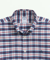 Stretch Non-Iron Oxford Polo Button-Down Collar, Checked Shirt (Slim)