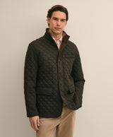 Diamond-Quilted Blazer in Cotton Blend