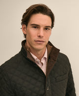 Diamond-Quilted Blazer in Cotton Blend