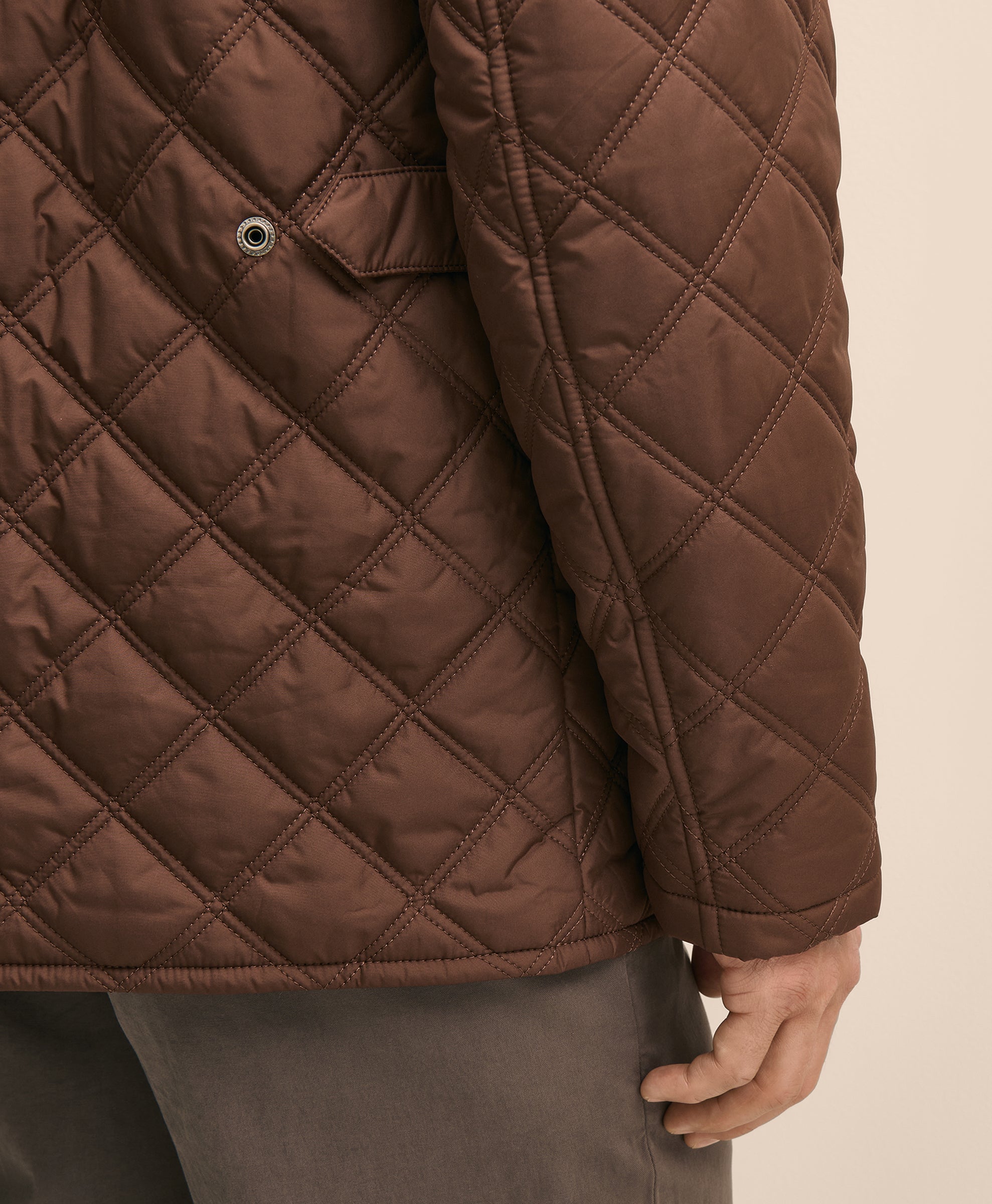 Diamond-Quilted Walking Coat