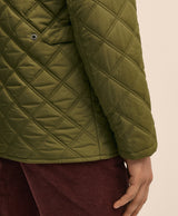 Diamond-Quilted Walking Coat