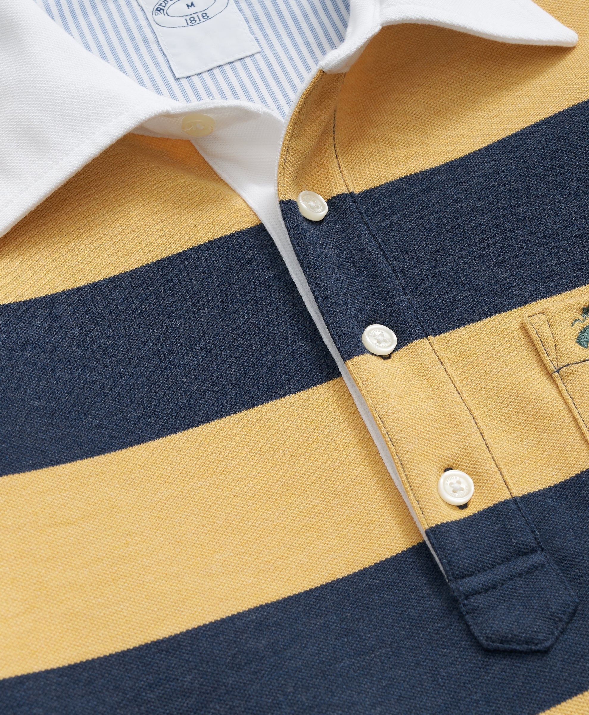 KNT LS PIQUE VTG POLO BB4 YELLOW/BLUE