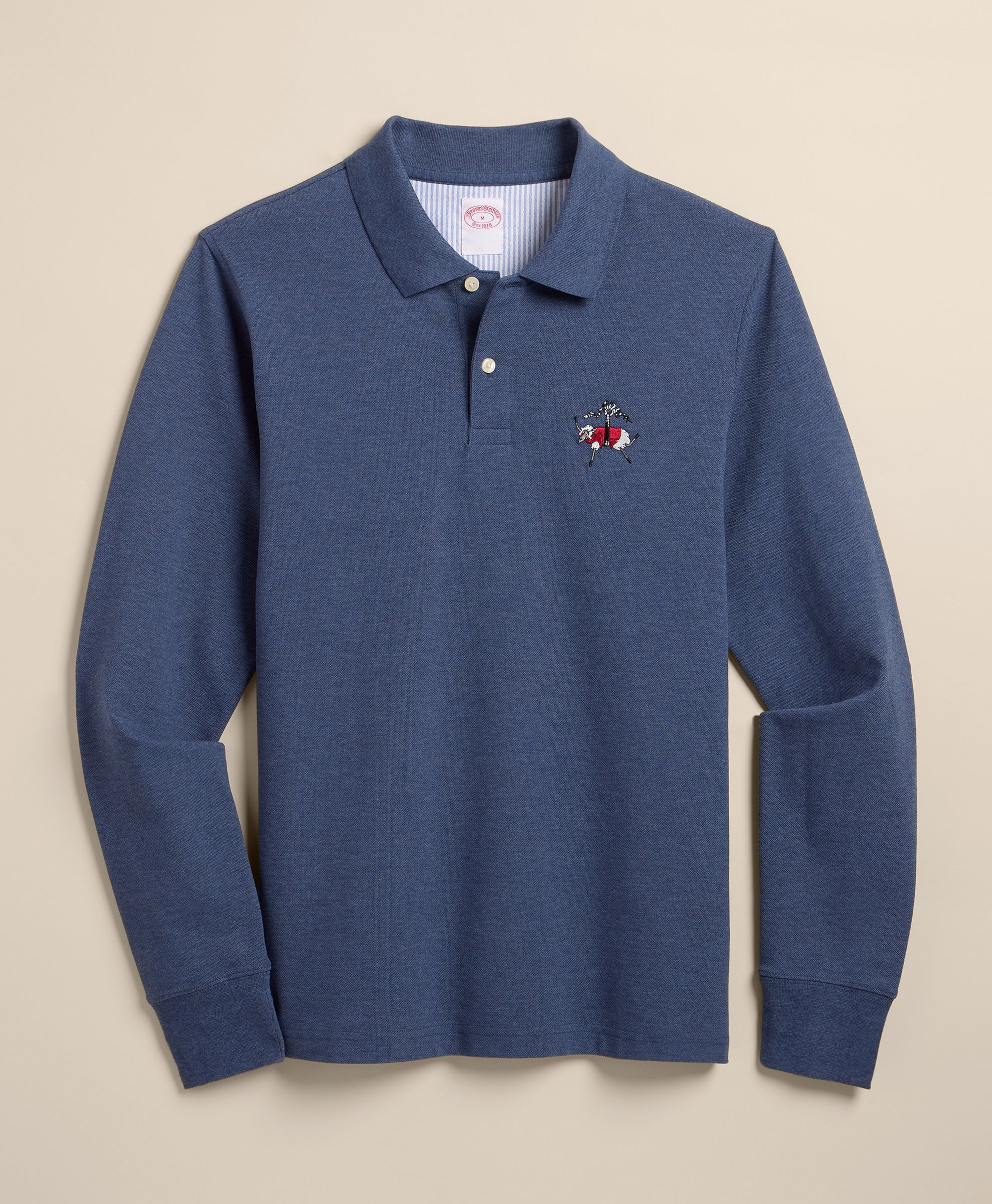 Golden Fleece Stretch Supima Cotton Long-Sleeve Henry Polo Shirt