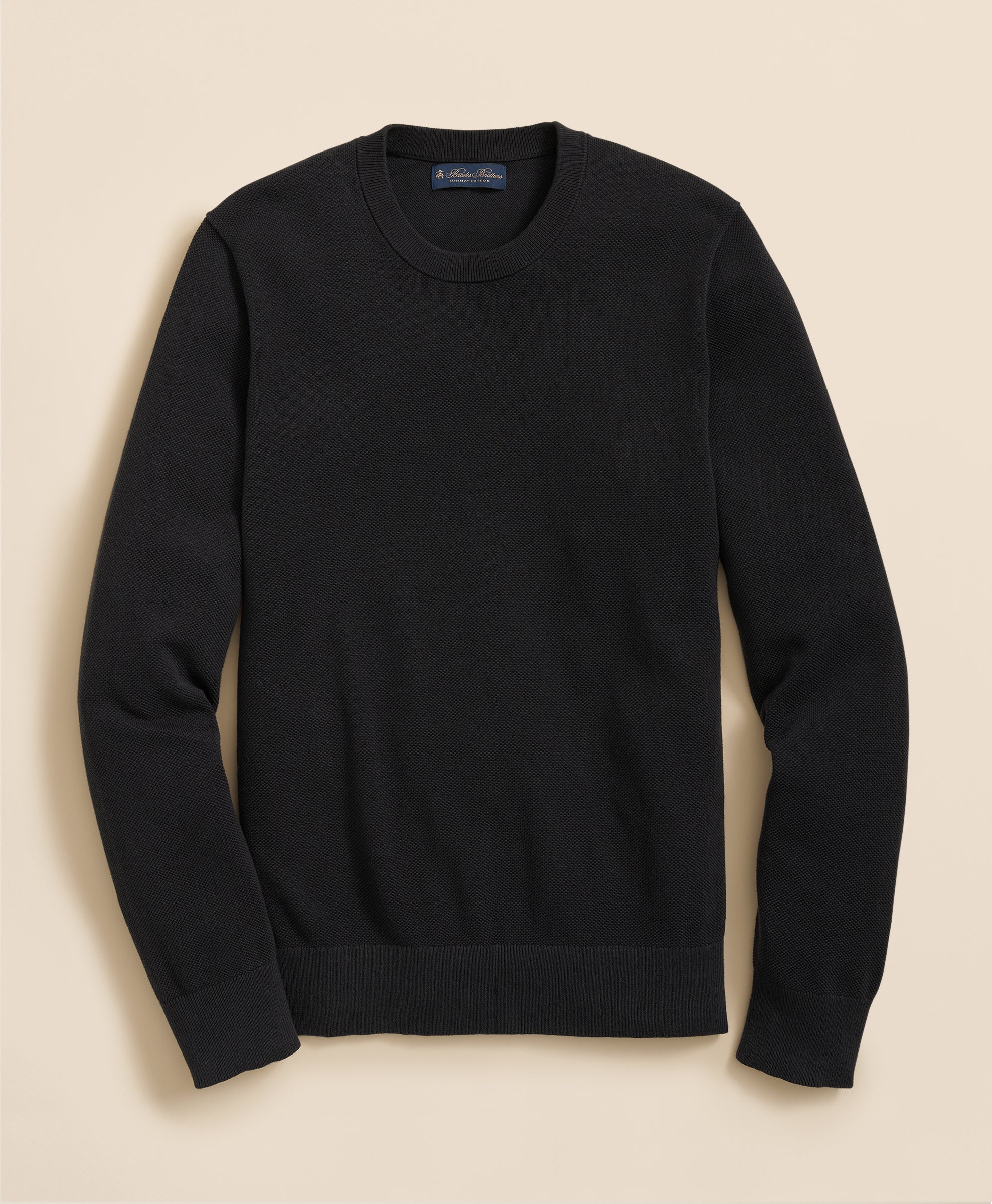Supima Cotton Pique Crewneck Sweater