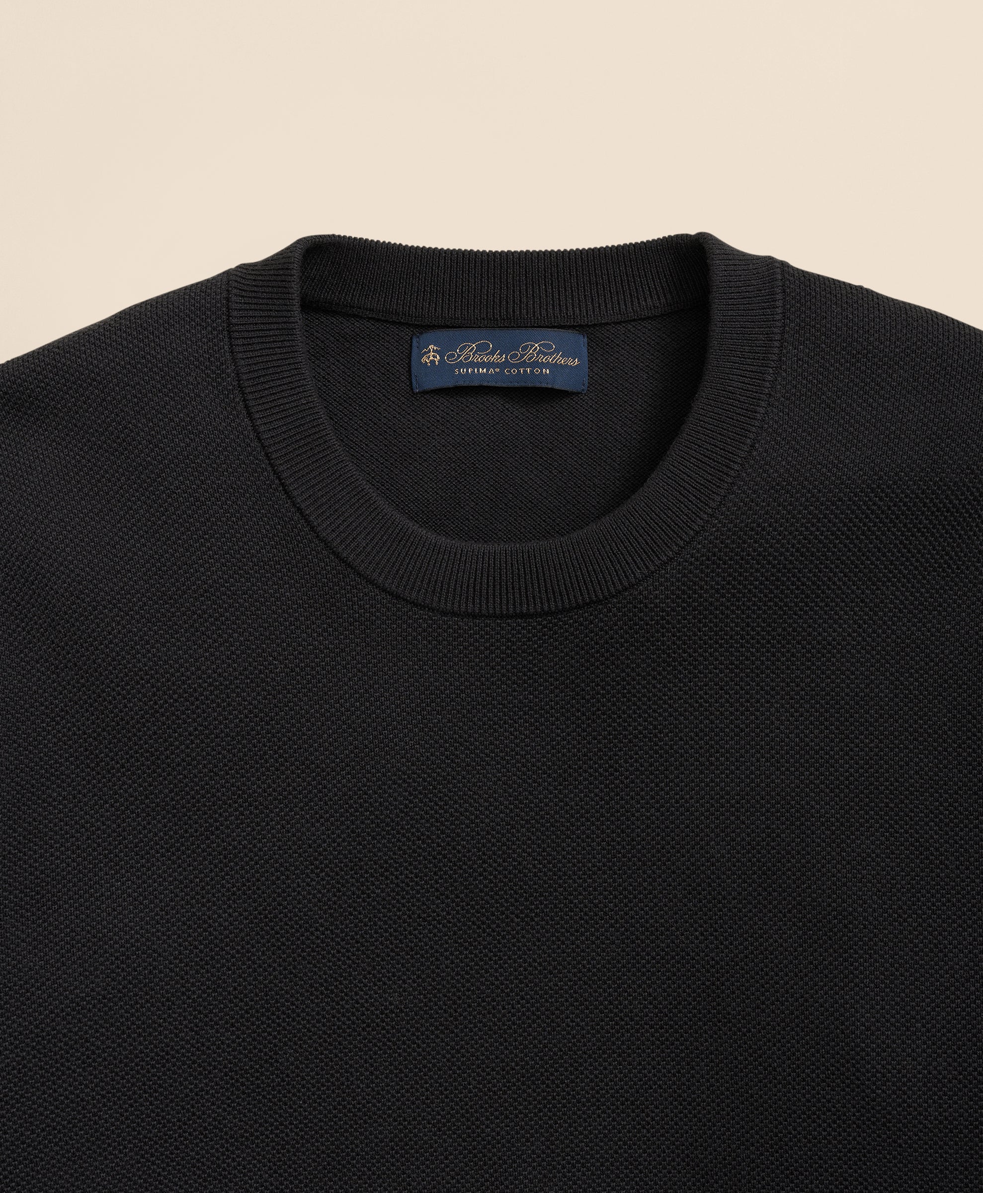 Supima Cotton Pique Crewneck Sweater