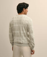 SWT TEXTURE PLAID CREW Beige Tan Plaid