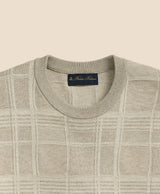 SWT TEXTURE PLAID CREW Beige Tan Plaid