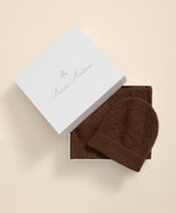 ACC SCRF HAT BOX SET MED. Brown