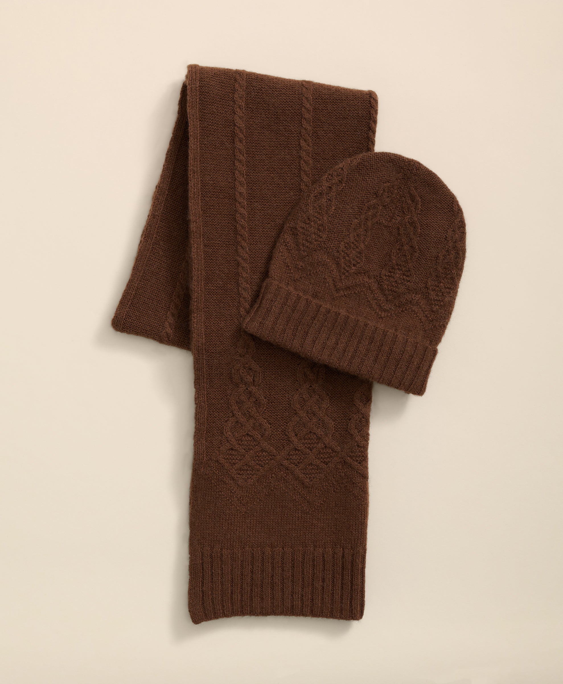 ACC SCRF HAT BOX SET MED. Brown