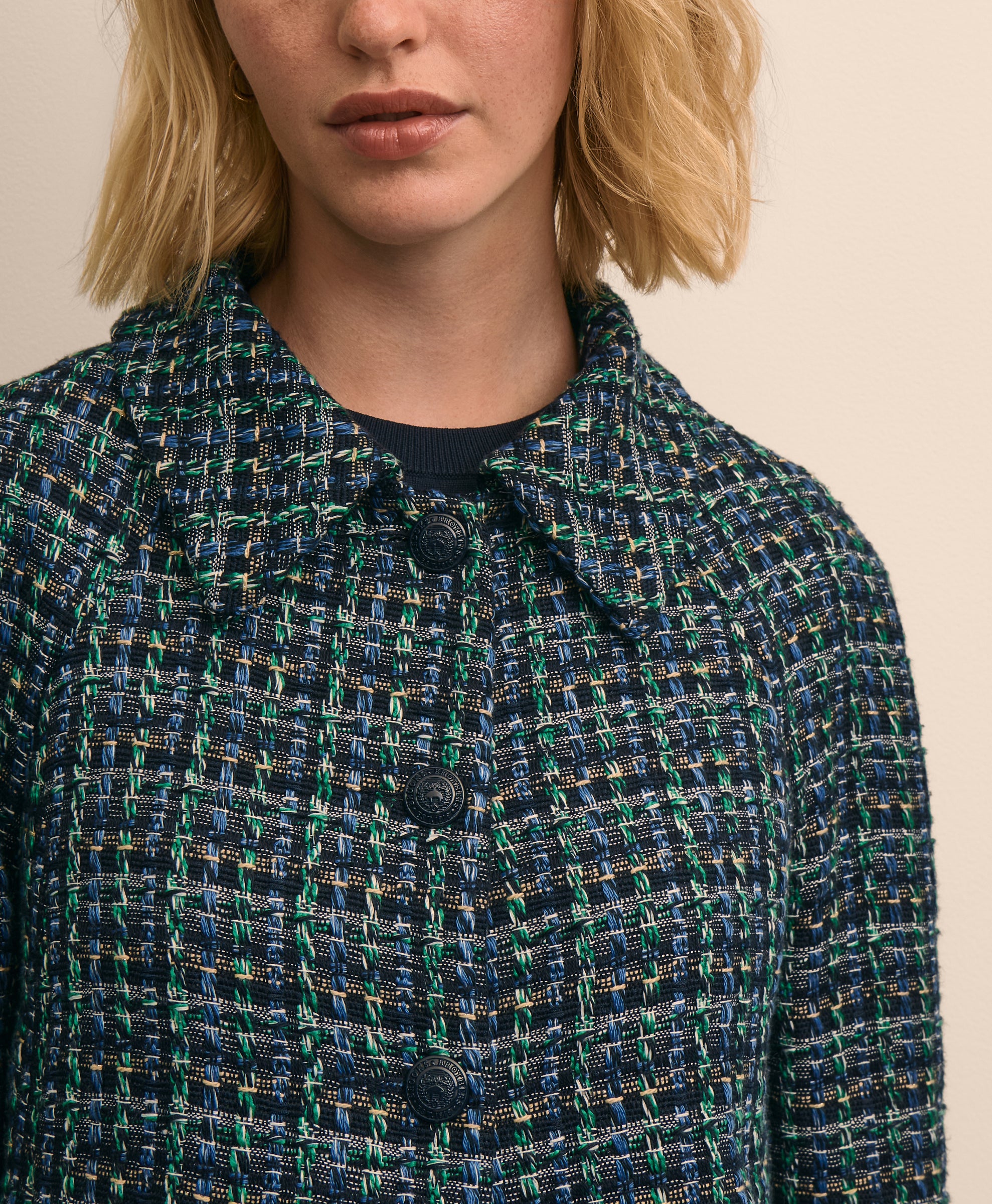 Boucle Plaid Cropped Jacket