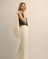 PNT CRP WD LEG W/ BLT LOOPS Blanc de Bla