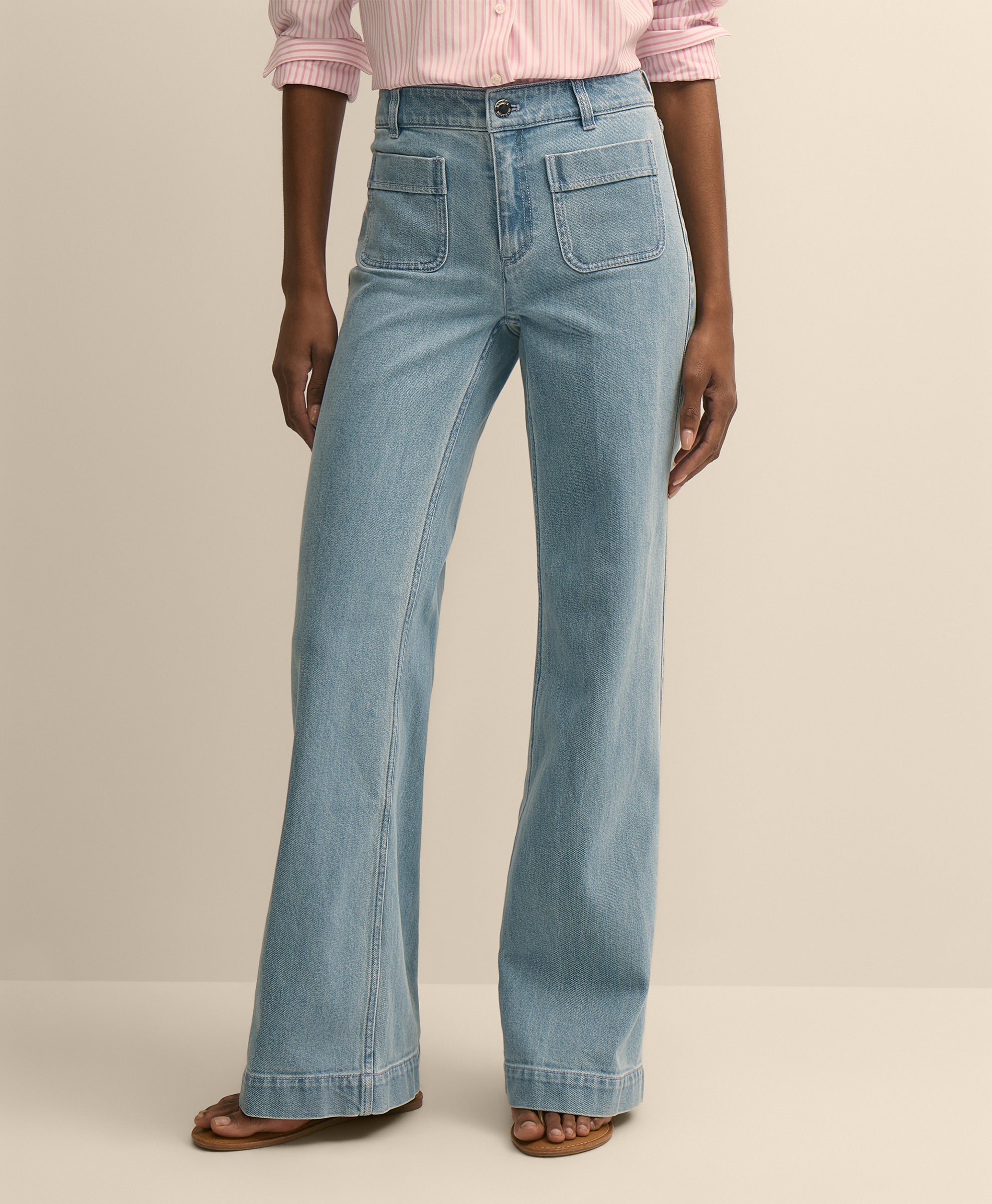 PNT DENIM PATCH POCKET FLARE KURABO LIGH