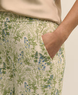 PNT CRP PRINTED WD LEG WHITE GREEN BLUE