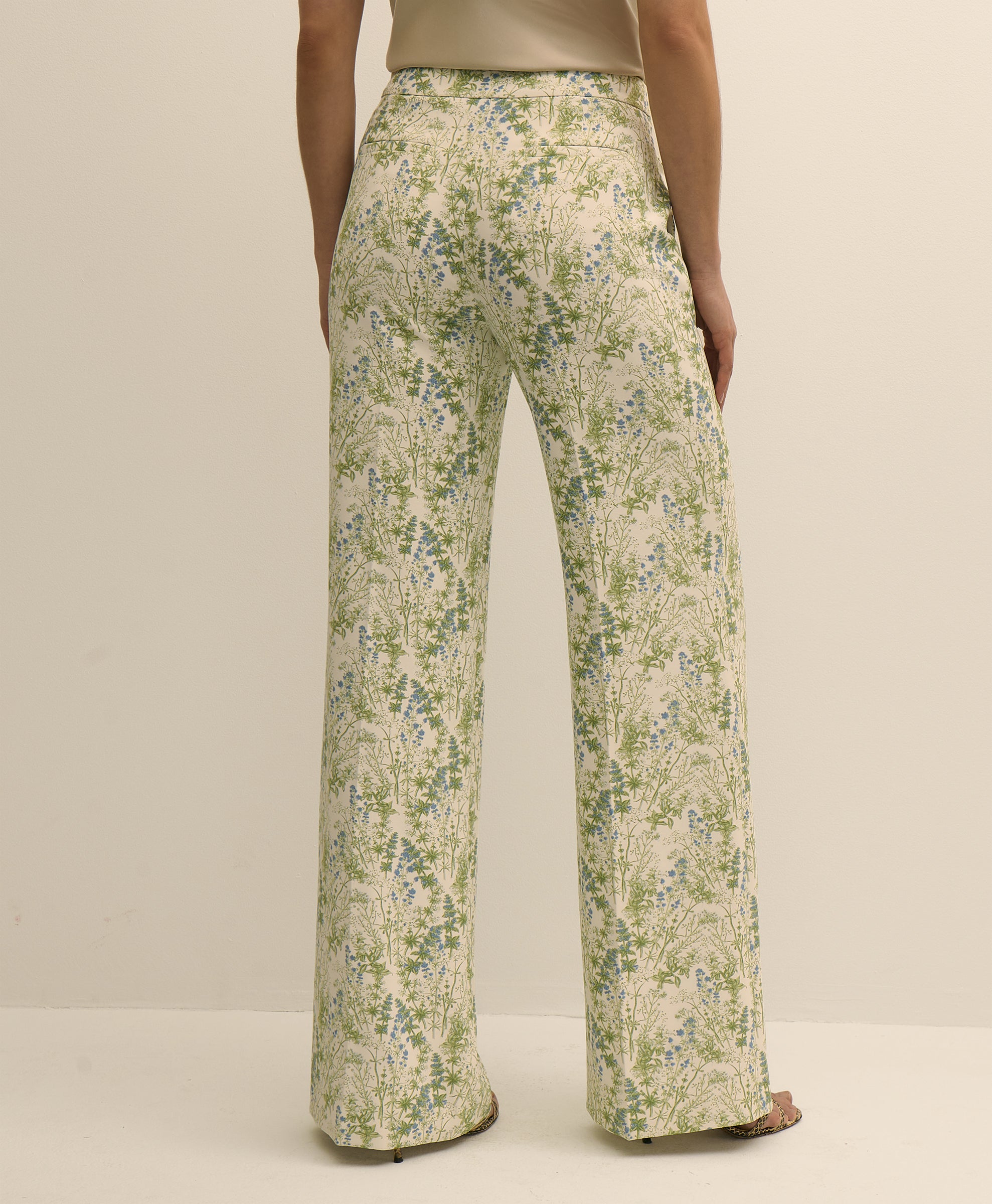 PNT CRP PRINTED WD LEG WHITE GREEN BLUE