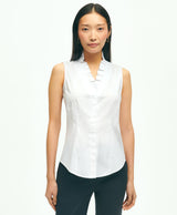 Fitted Non-Iron Stretch Supima® Cotton Ruffle Shirt