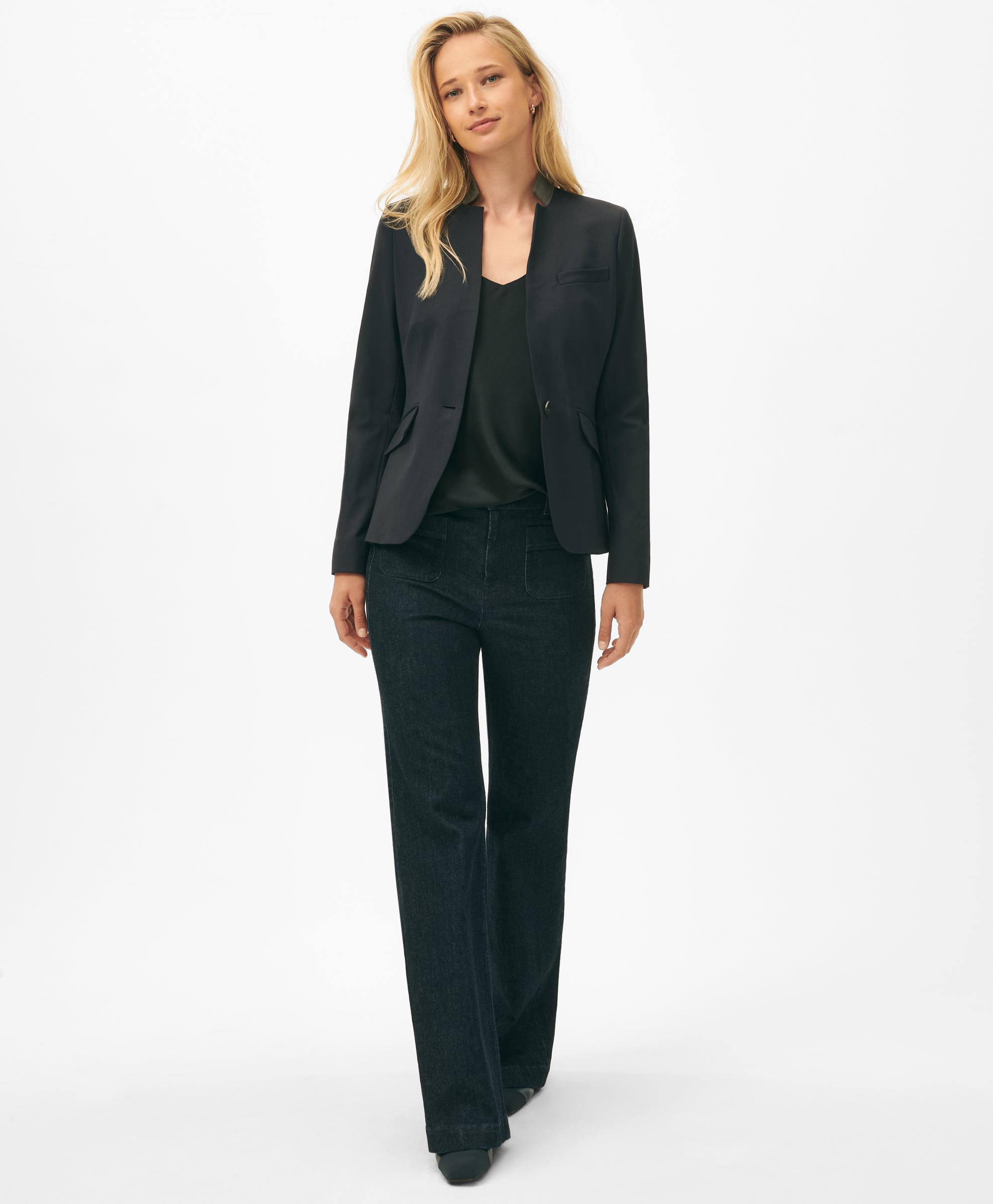 BLS SLK SLVLSS CAMI Navy Blazer
