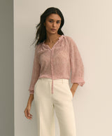 BLS SILK GRGTT LS TIE NECK HEART WHITE R
