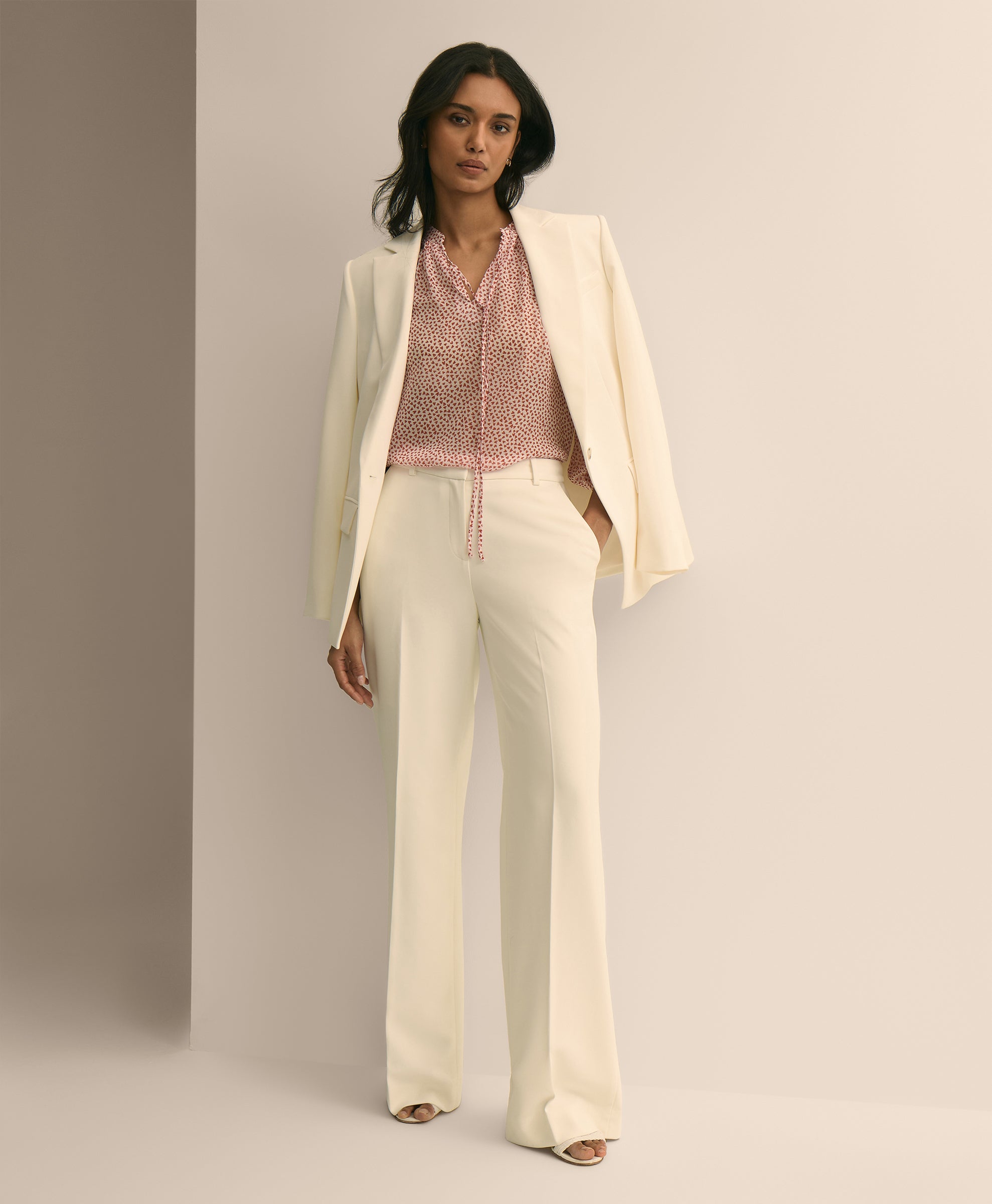 BLS SILK GRGTT LS TIE NECK HEART WHITE R