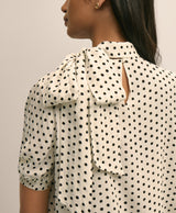 BLS VSCS CDC DOT TIE NECK WHITE BLACK