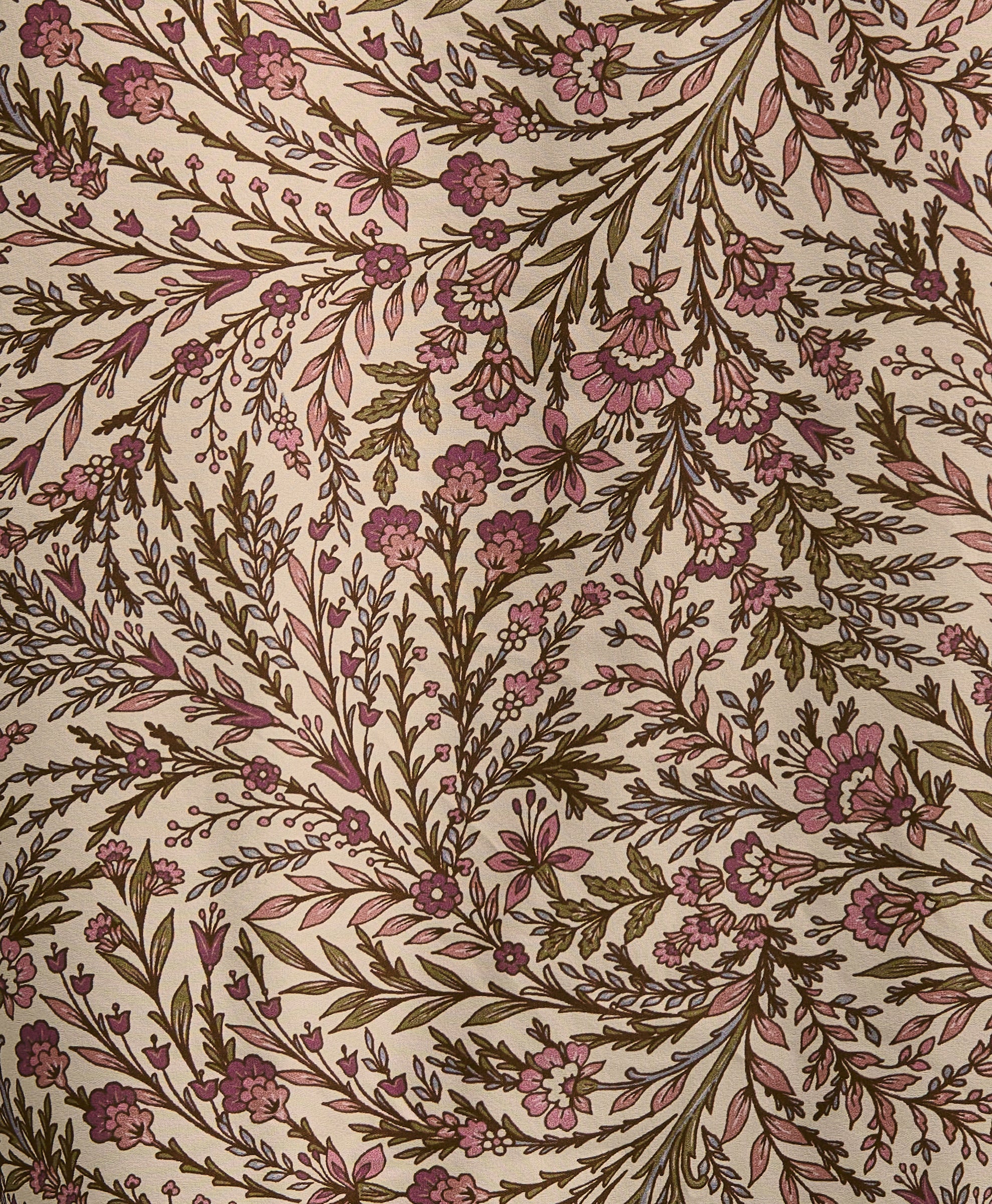 BLS SLK HAB FLORAL BALLOON SLEEVE CREAM