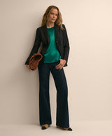 Short-Sleeve Top in Washable Silk Charmeuse