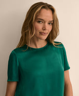 Short-Sleeve Top in Washable Silk Charmeuse