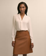 V-Neck Pleated Blouse