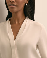V-Neck Pleated Blouse