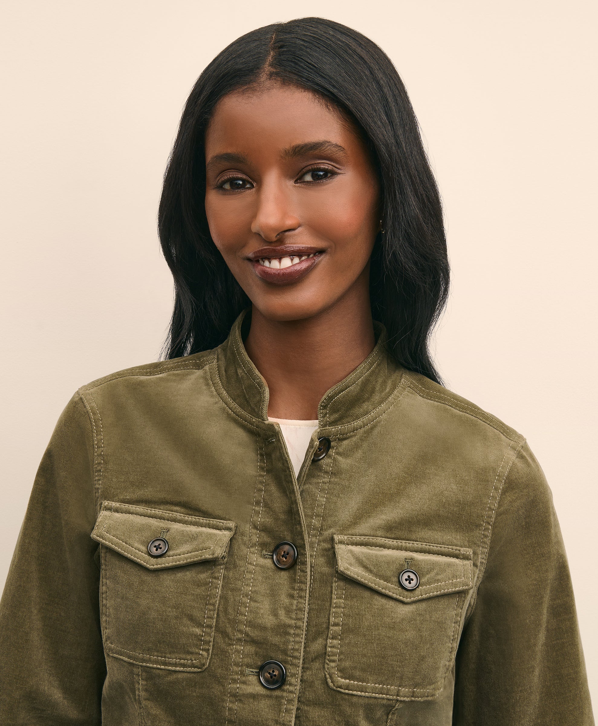 OUT STRTCH PIN WHL CORD CTN 4 PCKT Olive