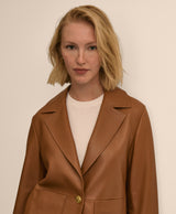 Leather Cropped Tailored Jacket