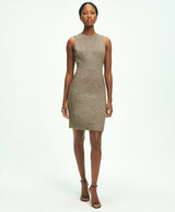 Wool-Blend Sequined Herringbone Shift Dress