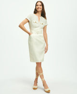 Utility Belted Sheath Dress In Linen