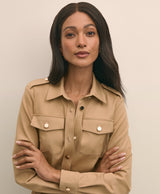 DRS CTN TWLL LS 2 PCKT SNAP FRONT Incens