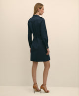 DRS CTN TWLL LS 2 PCKT SNAP FRONT Navy B
