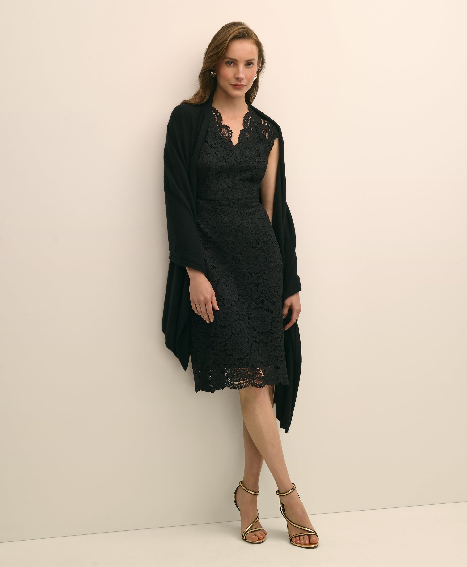 DRS CTN NYLN LACE Black