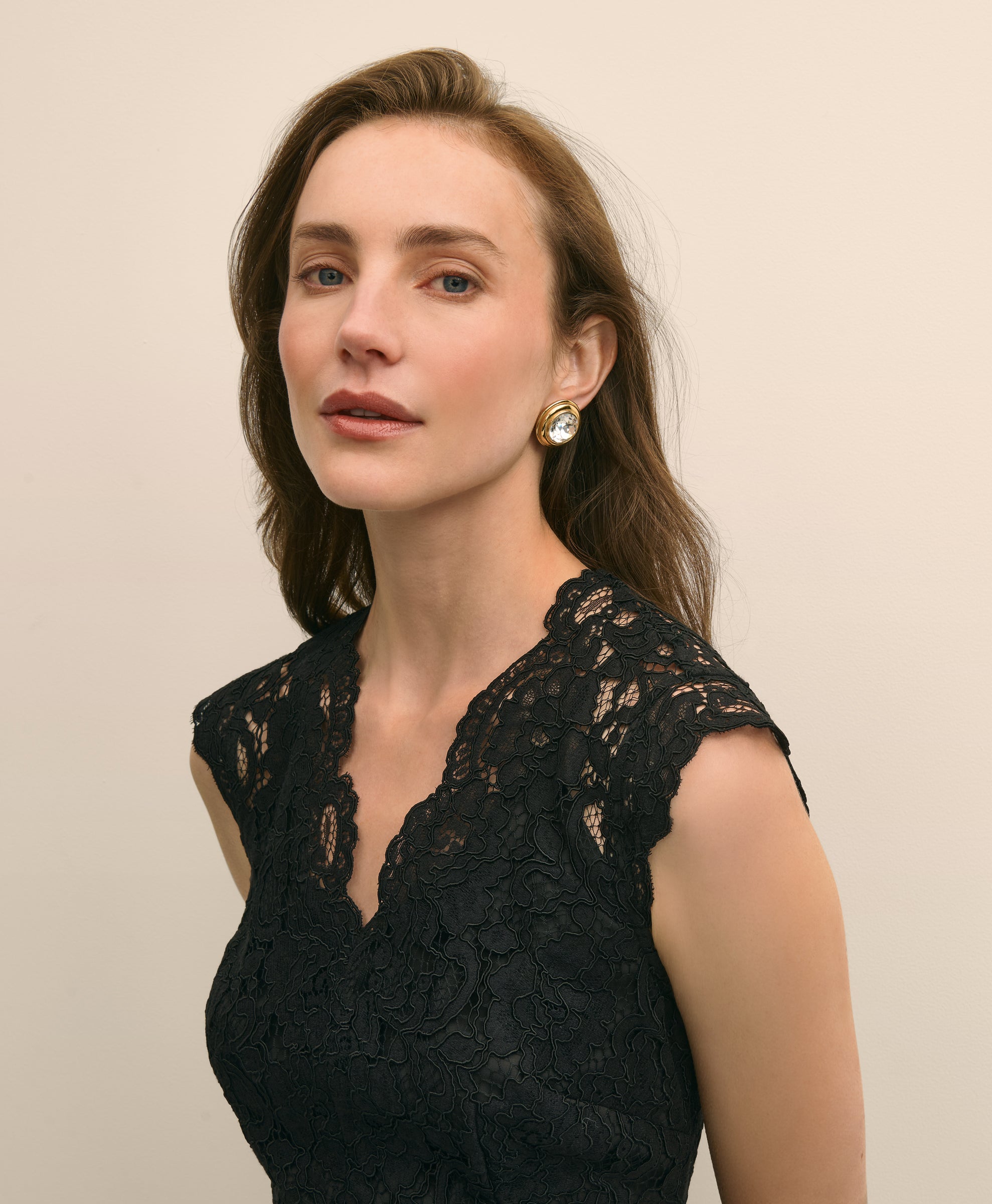 DRS CTN NYLN LACE Black