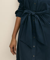 DRS CTN PPLN SHRT DRS WRAP TIE WAIST NAV