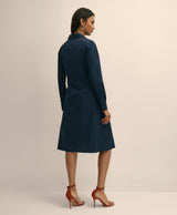 DRS CTN PPLN SHRT DRS WRAP TIE WAIST NAV